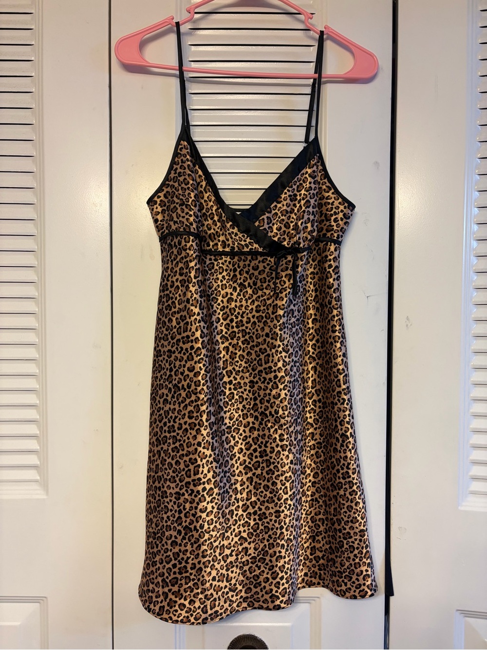 Morgan Taylor Leopard Satin Slip with Black Trim